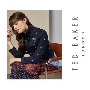 Ted Baker London Navy Embellished Denim Jacket